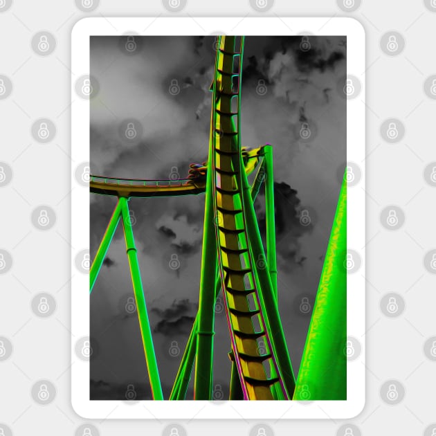 Neon Roller Coaster Photography Sticker by JadeGair